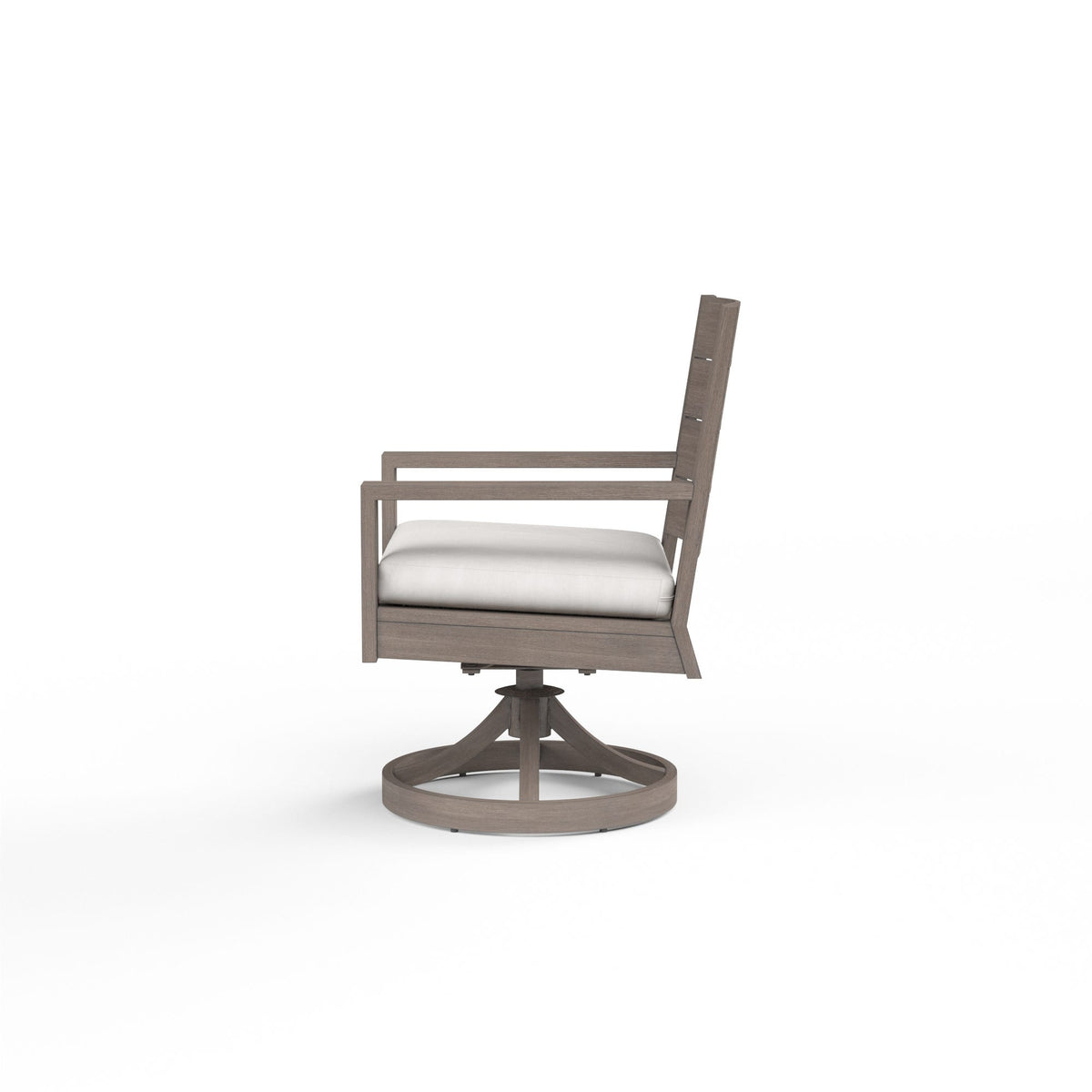 Sunset West Laguna Swivel Dining Chair in Canvas Flax, No Welt — View 3