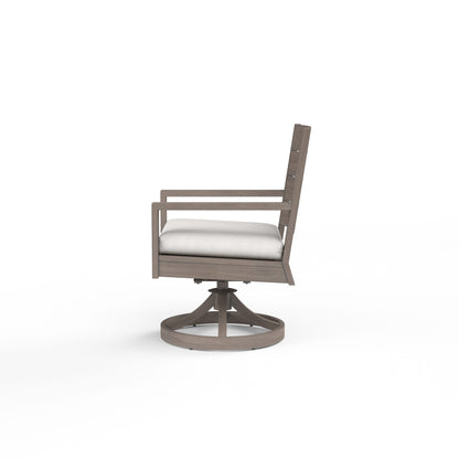 Sunset West Laguna Swivel Dining Chair in Canvas Flax, No Welt — View 3