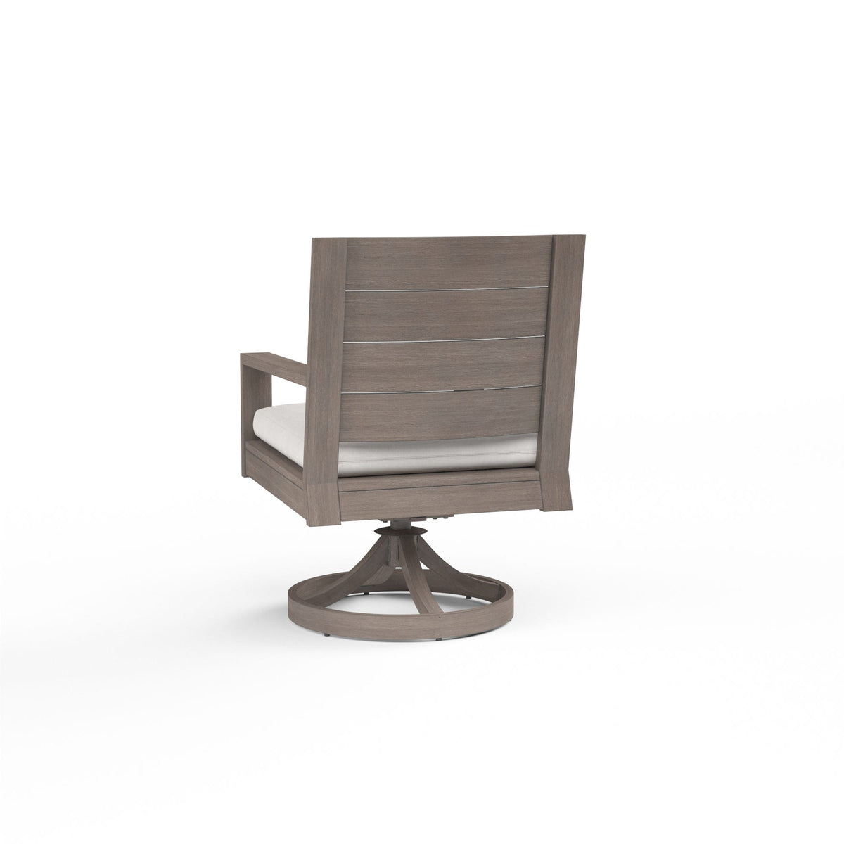 Sunset West Laguna Swivel Dining Chair in Canvas Flax, No Welt