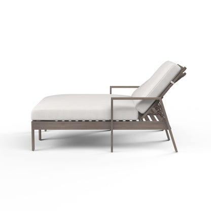 Sunset West Laguna Double Chaise Lounge in Canvas Flax, No Welt — View 3