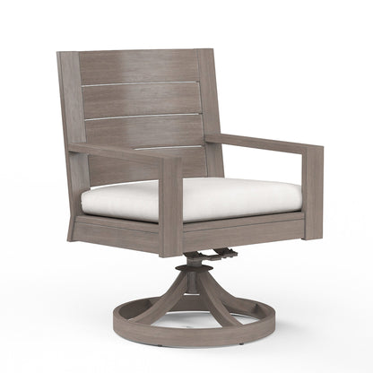 Sunset West Laguna Swivel Dining Chair in Canvas Flax, No Welt — View 5