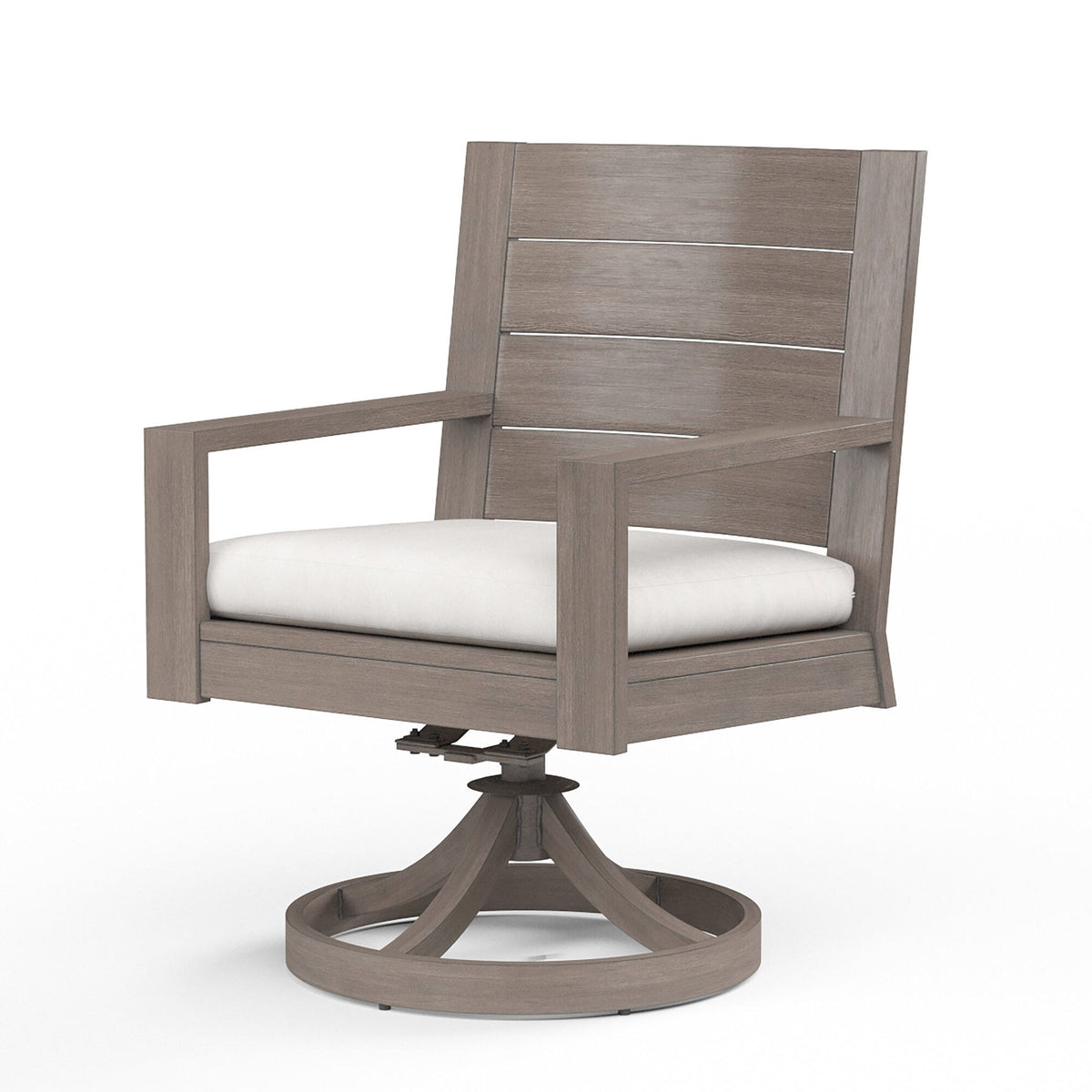 Sunset West Laguna Swivel Dining Chair in Canvas Flax, No Welt — View 8