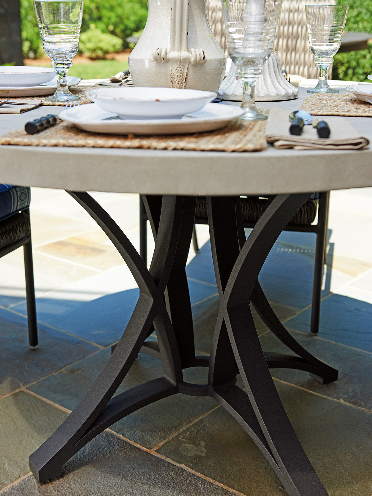 Tommy Bahama Outdoor Cypress Point Ocean Terrace Dining Table W/Weatherstone Top — View 3