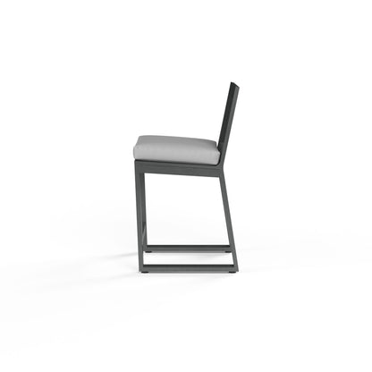 Sunset West Redondo Barstool in Cast Silver, No Welt — View 5