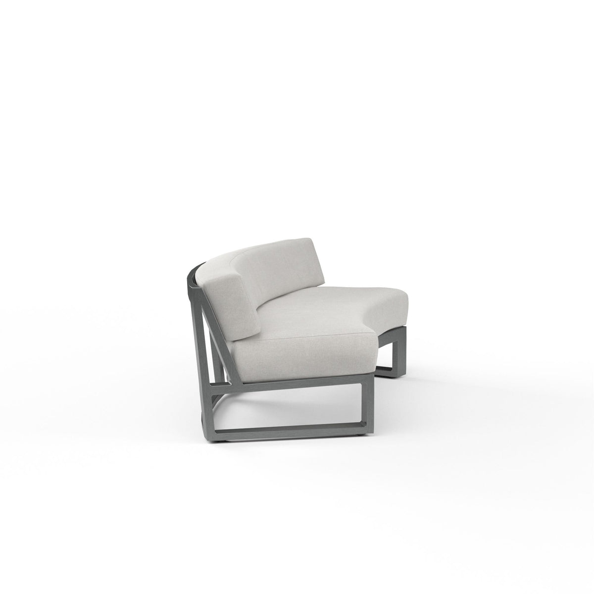 Sunset West Redondo Curved Sofa in Cast Silver, No Welt — View 4