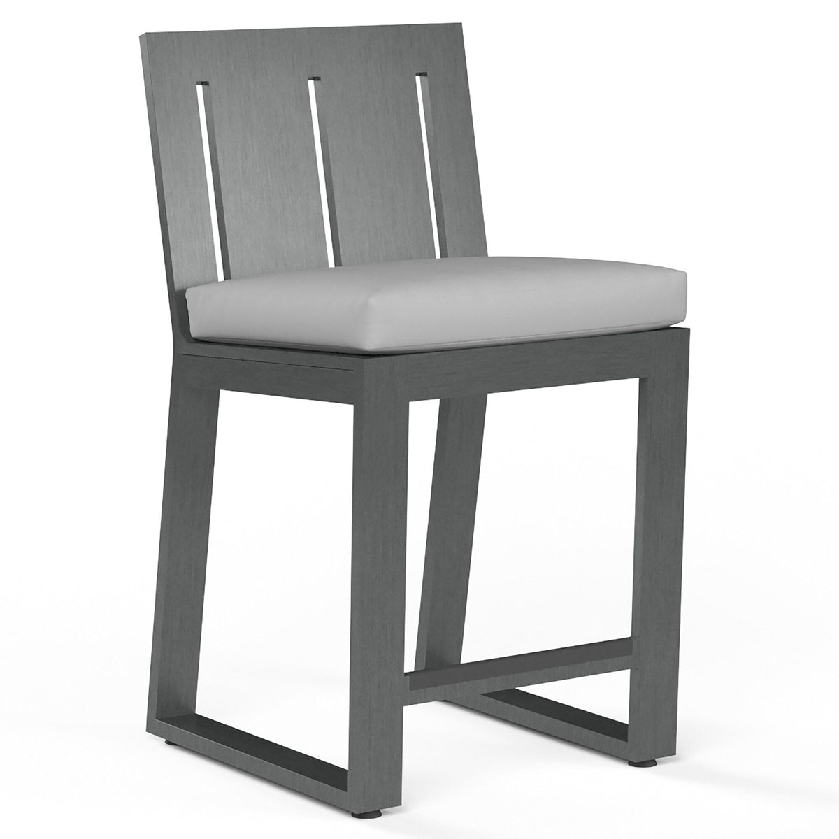 Sunset West Redondo Barstool in Cast Silver, No Welt — View 7