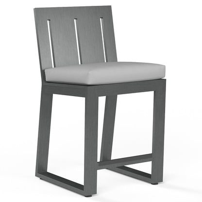 Sunset West Redondo Barstool in Cast Silver, No Welt — View 7