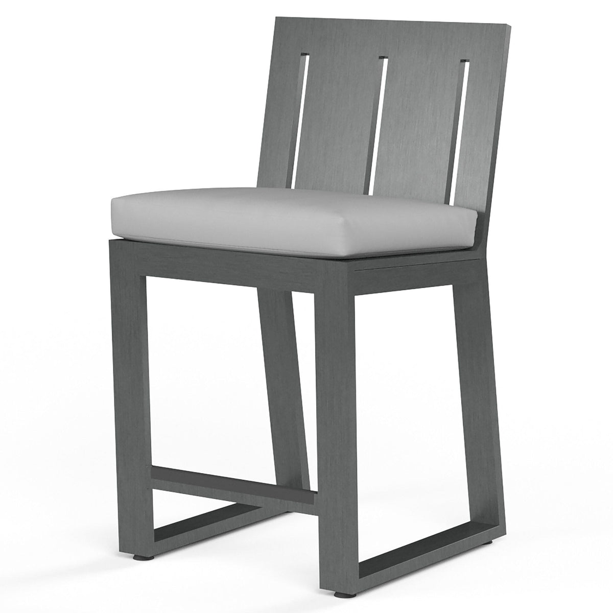 Sunset West Redondo Barstool in Cast Silver, No Welt — View 9