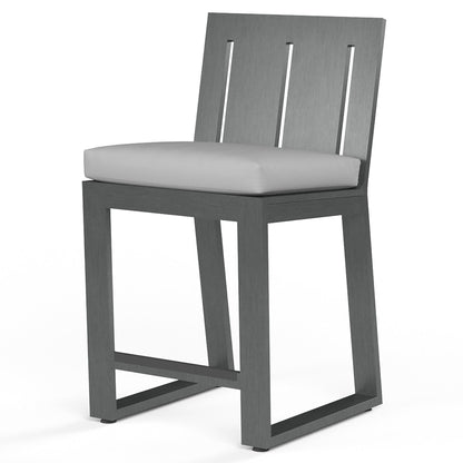 Sunset West Redondo Barstool in Cast Silver, No Welt — View 9
