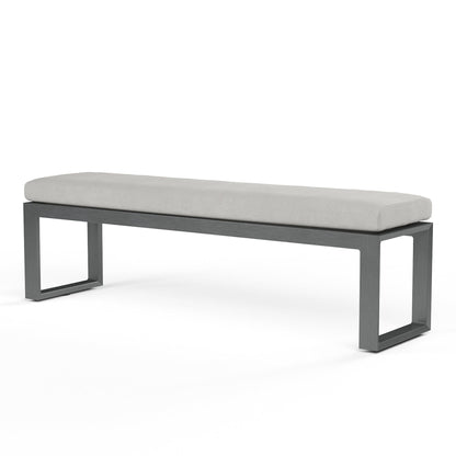 Sunset West Redondo Dining Bench in Cast Silver, No Welt — View 7