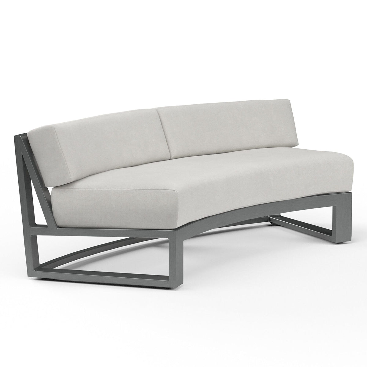 Sunset West Redondo Curved Sofa in Cast Silver, No Welt — View 5