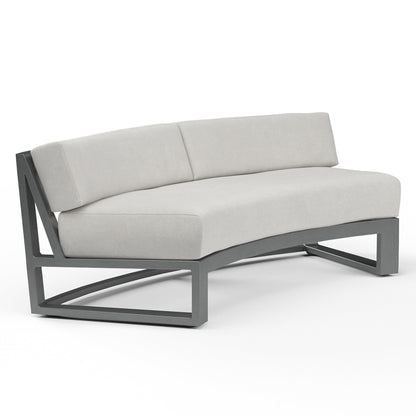 Sunset West Redondo Curved Sofa in Cast Silver, No Welt — View 5