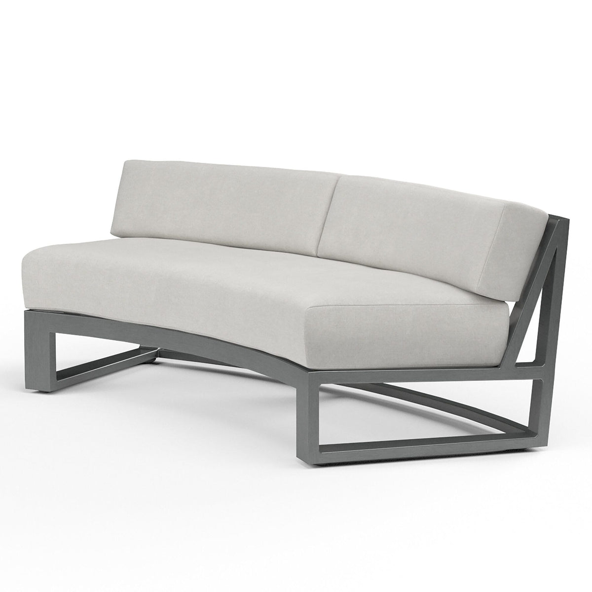 Sunset West Redondo Curved Sofa in Cast Silver, No Welt — View 7