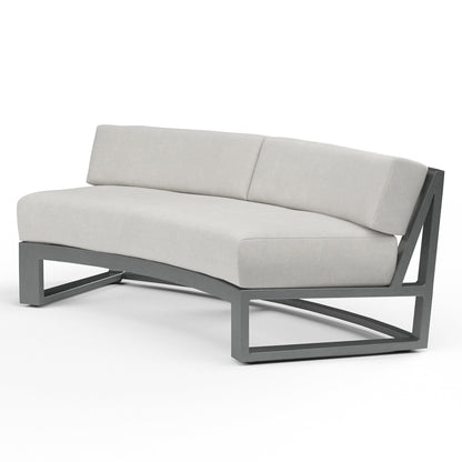 Sunset West Redondo Curved Sofa in Cast Silver, No Welt — View 7