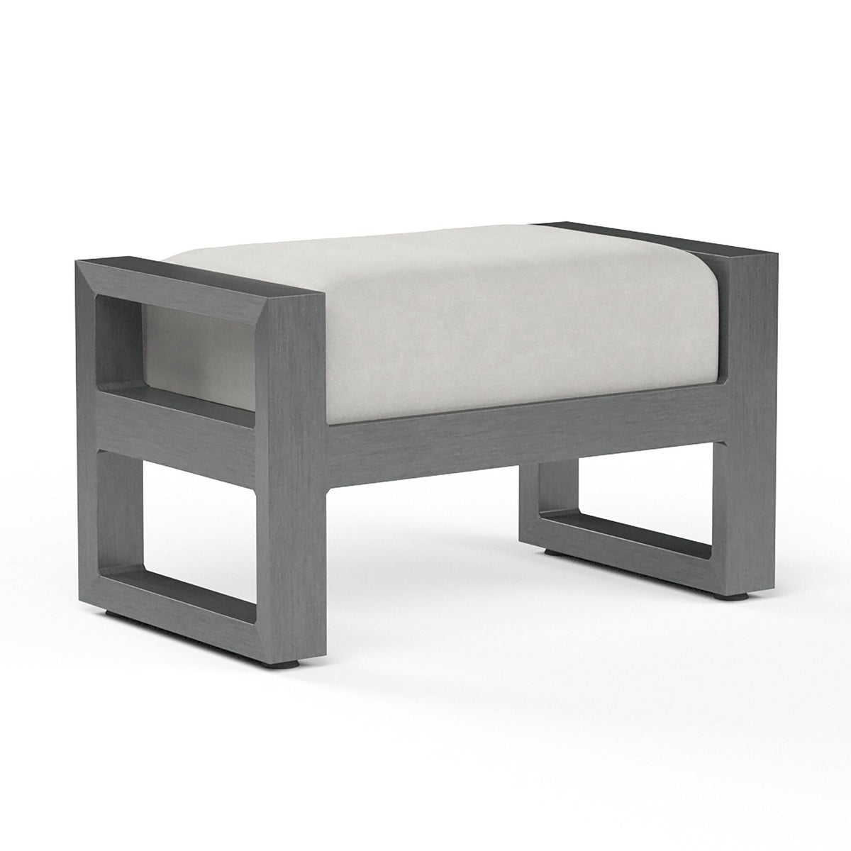 Sunset West Redondo Ottoman in Cast Silver, No Welt — View 3