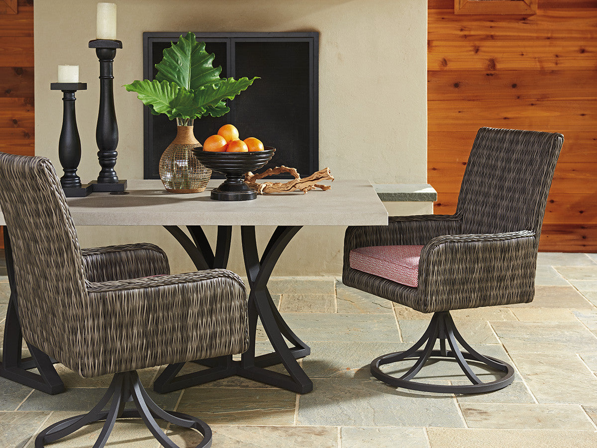 Tommy Bahama Outdoor Cypress Point Ocean Terrace Swivel Rocker Dining Chair — View 2
