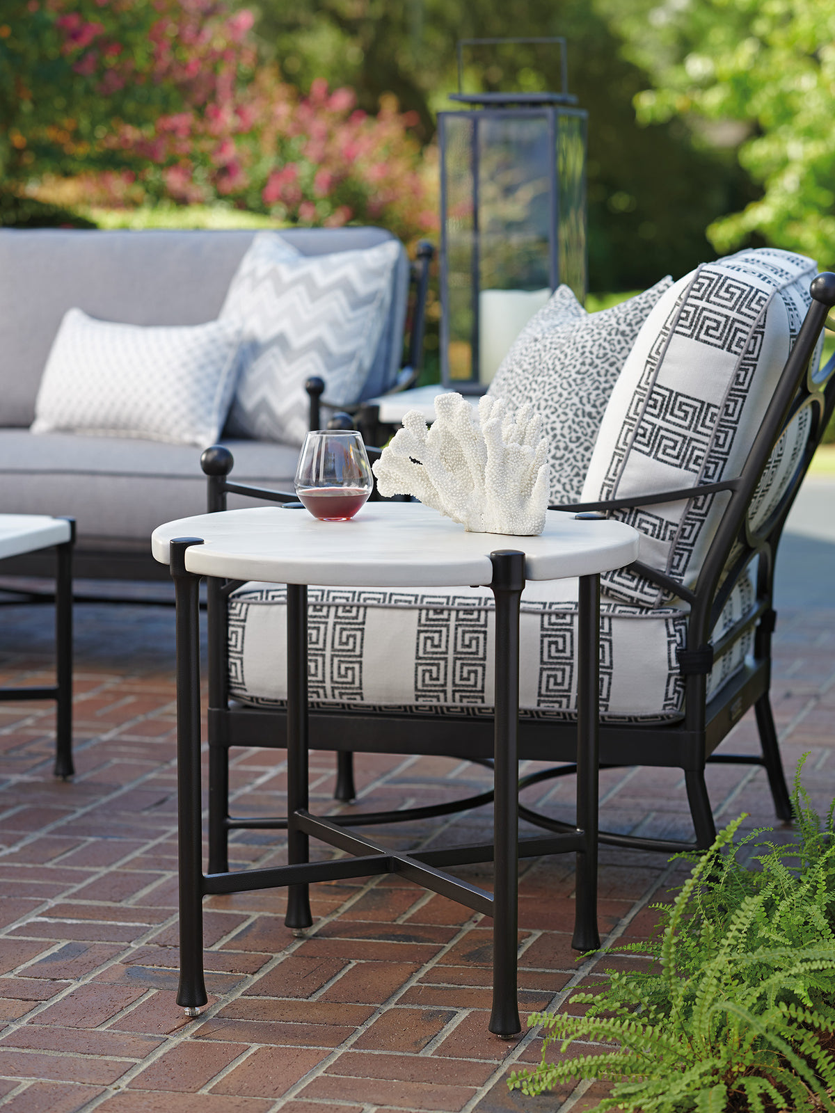 Tommy Bahama Outdoor Pavlova Round End Table — View 2