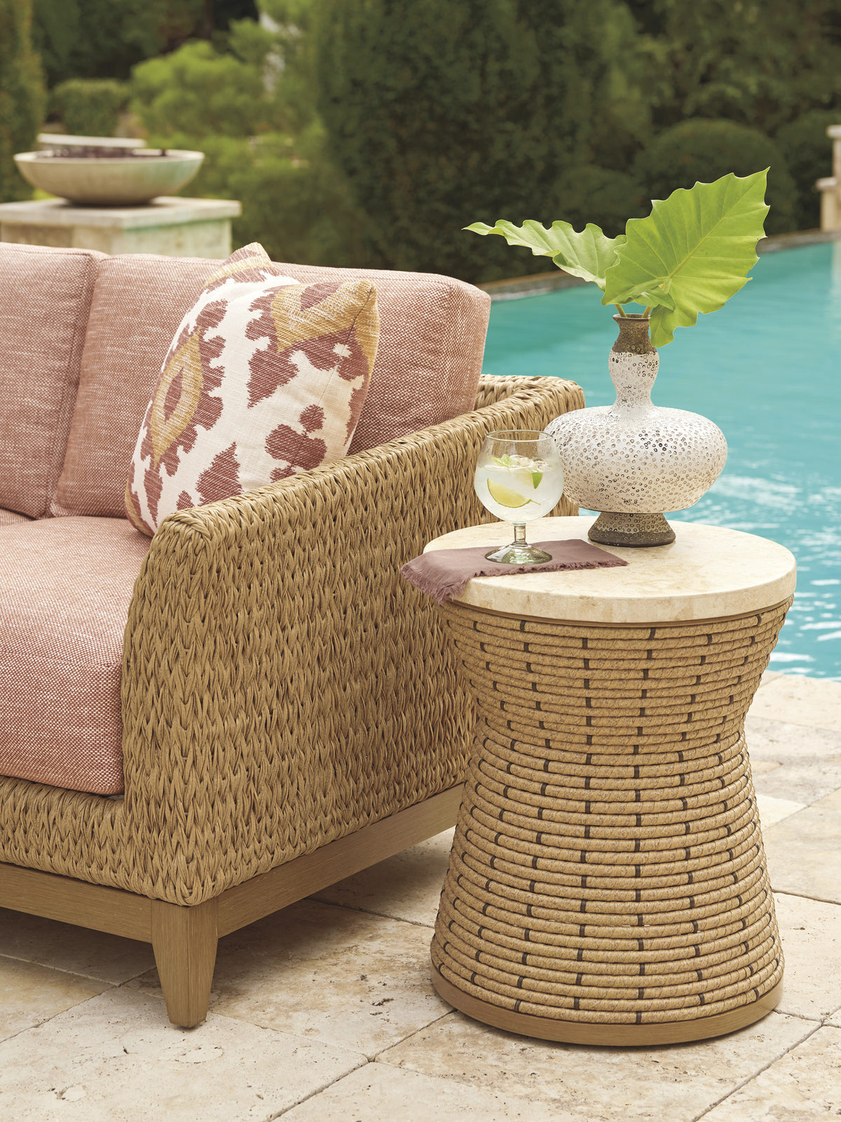 Tommy Bahama Outdoor Los Altos Valley View Round Side Table — View 2