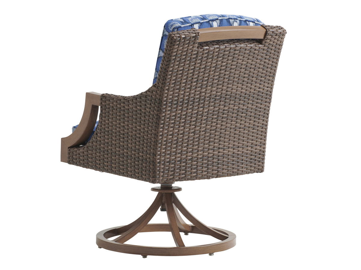 Tommy Bahama Outdoor Harbor Isle Swivel Rocker Dining Chair — View 4