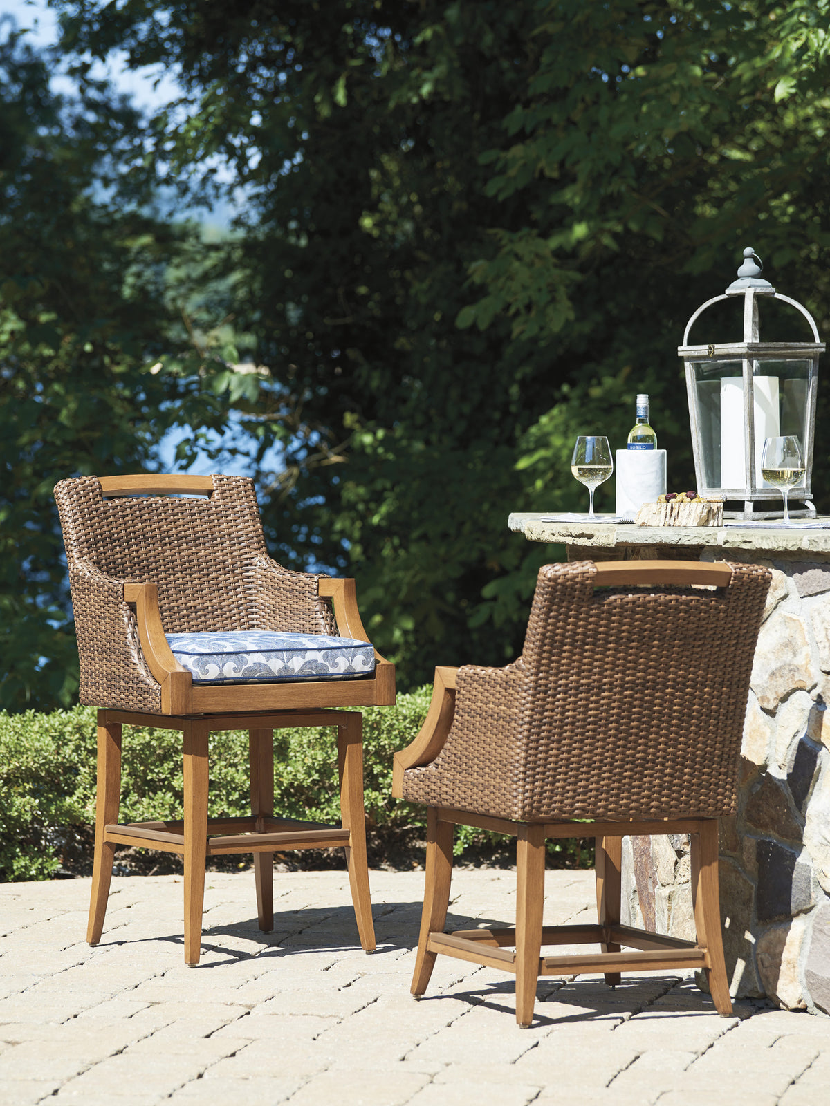 Tommy Bahama Outdoor Harbor Isle Swivel Counter Stool — View 2