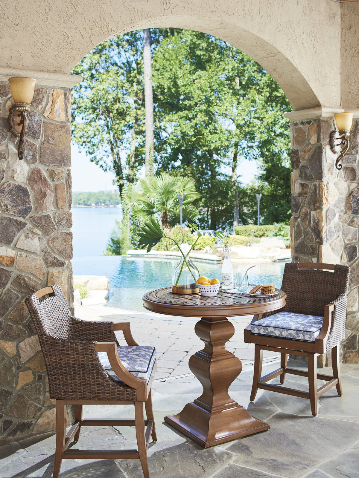 Tommy Bahama Outdoor Harbor Isle Swivel Counter Stool — View 3
