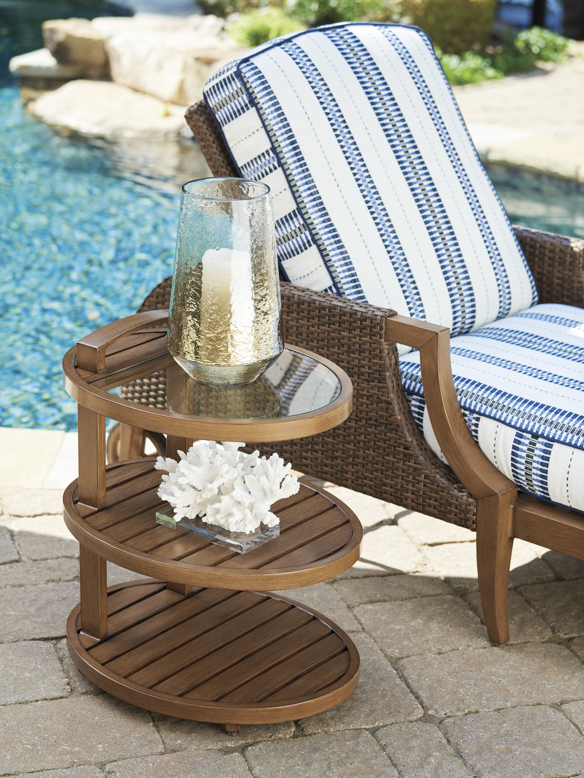 Tommy Bahama Outdoor Harbor Isle Tiered End Table — View 2