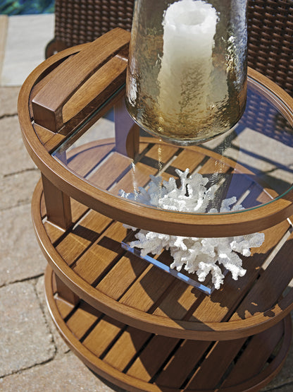 Tommy Bahama Outdoor Harbor Isle Tiered End Table — View 3