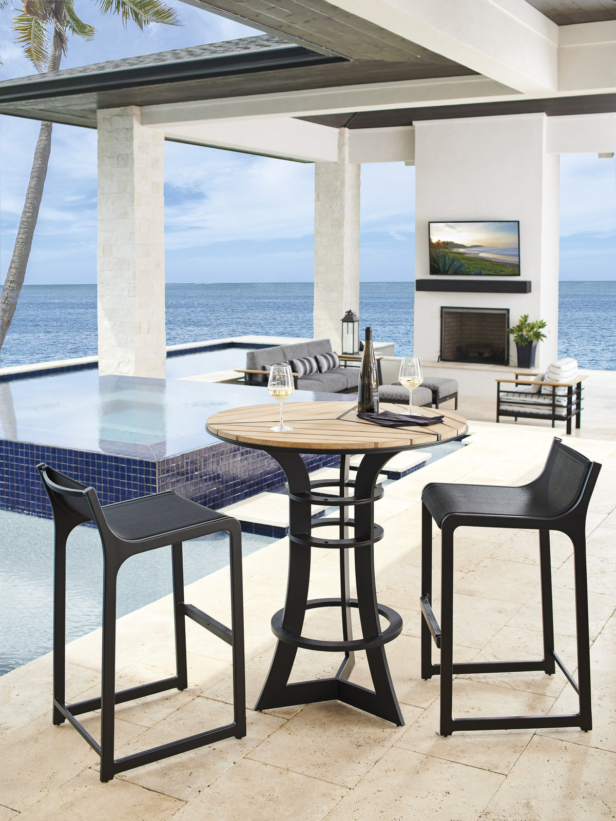 Tommy Bahama Outdoor South Beach High/Low Bistro Table — View 2