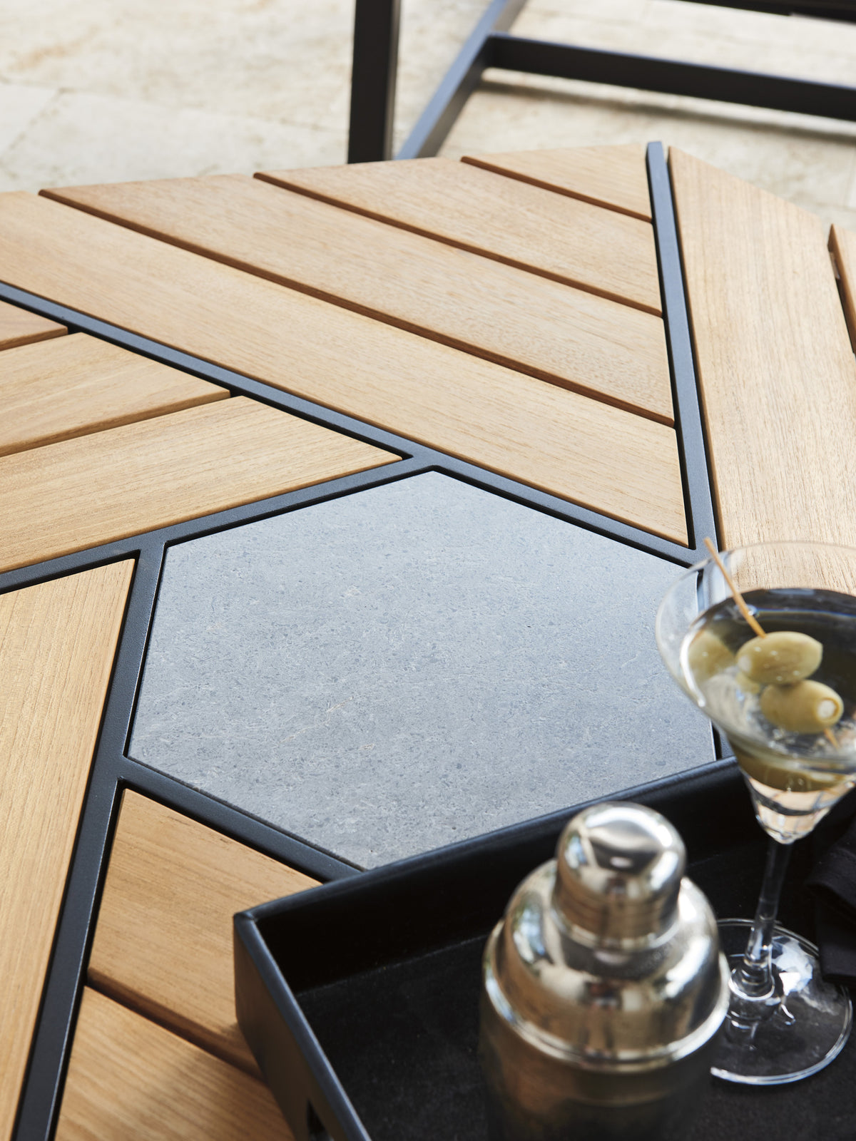 Tommy Bahama Outdoor South Beach Hexagonal Cocktail Table — View 4