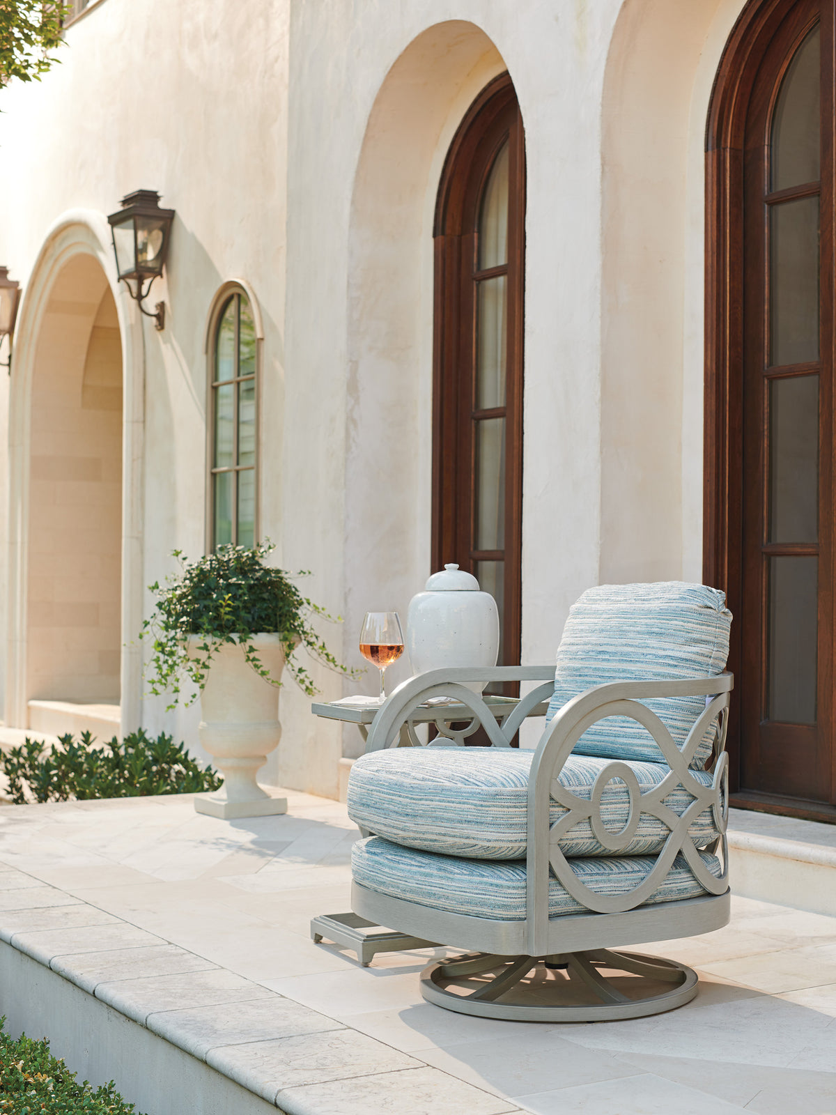 Tommy Bahama Outdoor Silver Sands Occasional Swivel Chair — View 2