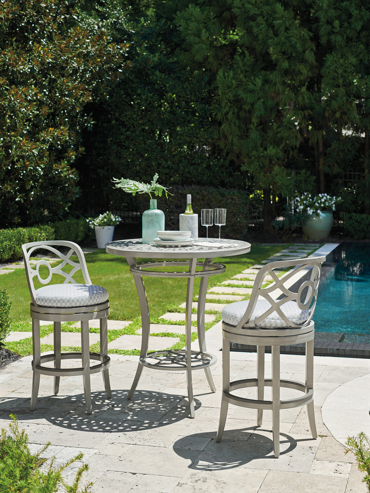Tommy Bahama Outdoor Silver Sands High/Low Bistro Table — View 2