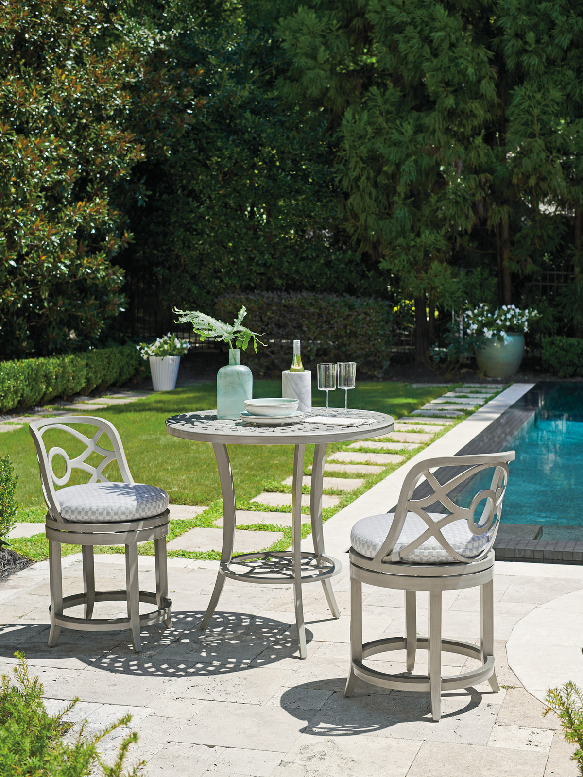 Tommy Bahama Outdoor Silver Sands High/Low Bistro Table — View 3