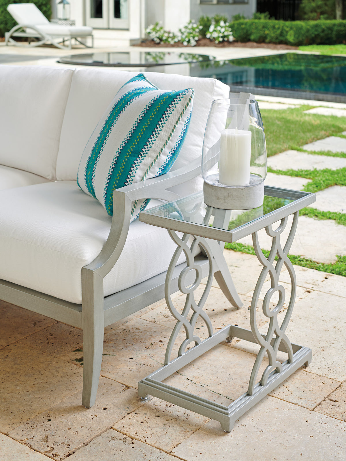 Tommy Bahama Outdoor Silver Sands Rectangular Spot Table — View 2