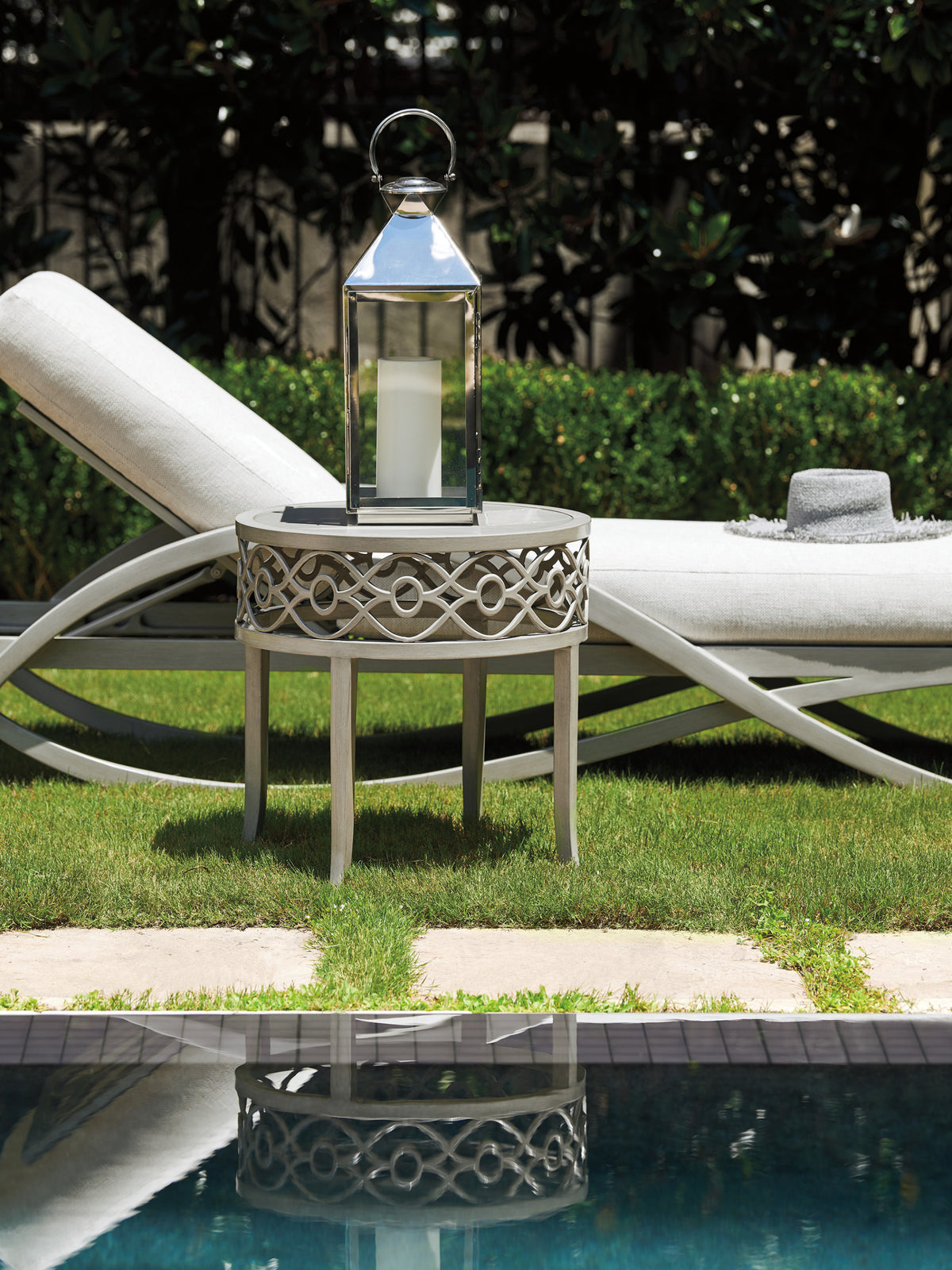 Tommy Bahama Outdoor Silver Sands Round End Table — View 2