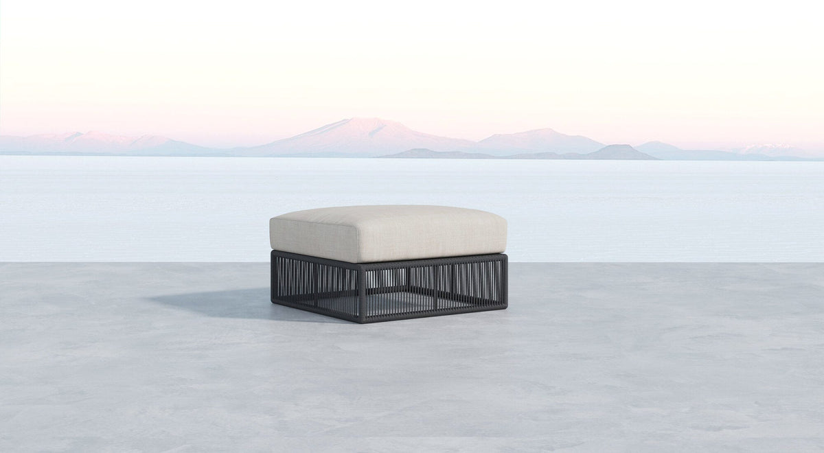 Sunset West Milano Ottoman in Echo Ash w/ Self Welt — View 4