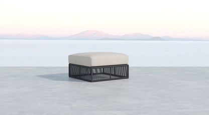Sunset West Milano Ottoman in Echo Ash w/ Self Welt — View 4