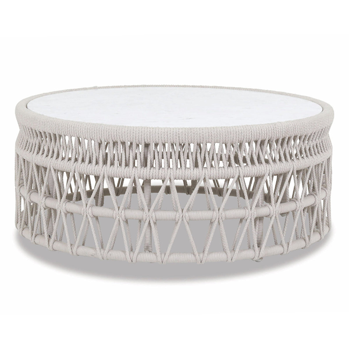 Sunset West Dana Coffee Table with Honed Carrara Marble Top — View 5