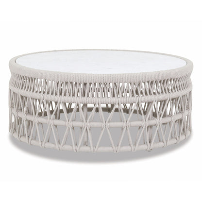 Sunset West Dana Coffee Table with Honed Carrara Marble Top — View 5