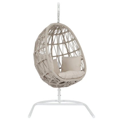 Sunset West Dana Rope Hanging Club Chair in Linen Canvas w/ Self Welt — View 6