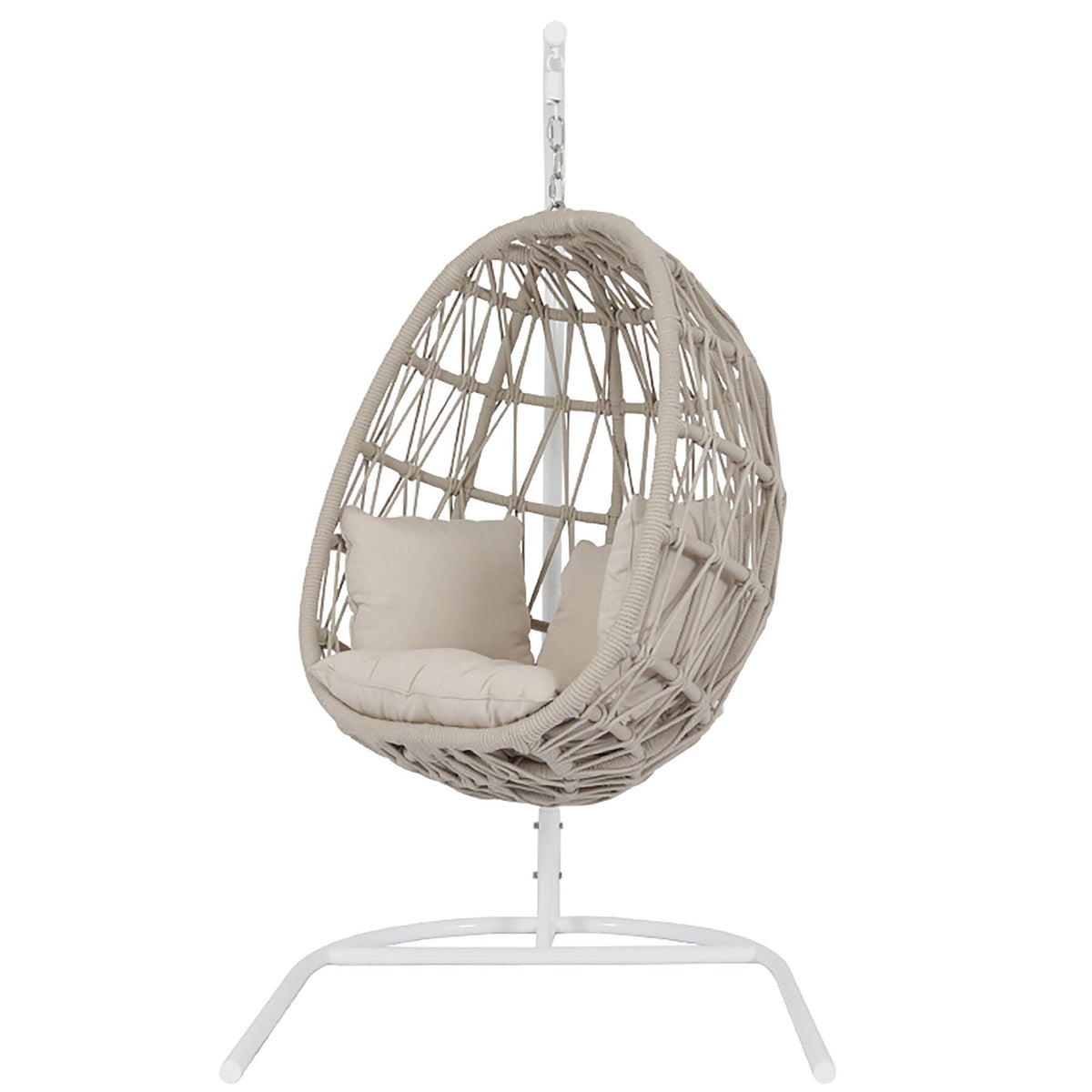 Sunset West Dana Rope Hanging Club Chair in Linen Canvas w/ Self Welt — View 7