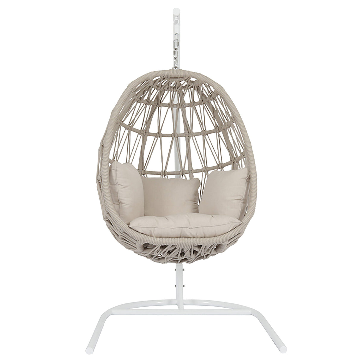 Sunset West Dana Rope Hanging Club Chair in Linen Canvas w/ Self Welt — View 9