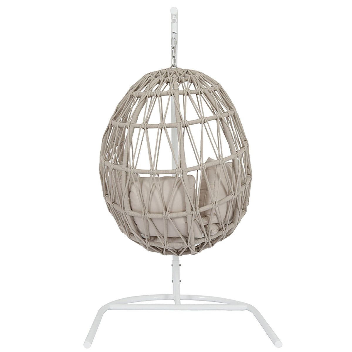 Sunset West Dana Rope Hanging Club Chair in Linen Canvas w/ Self Welt — View 10