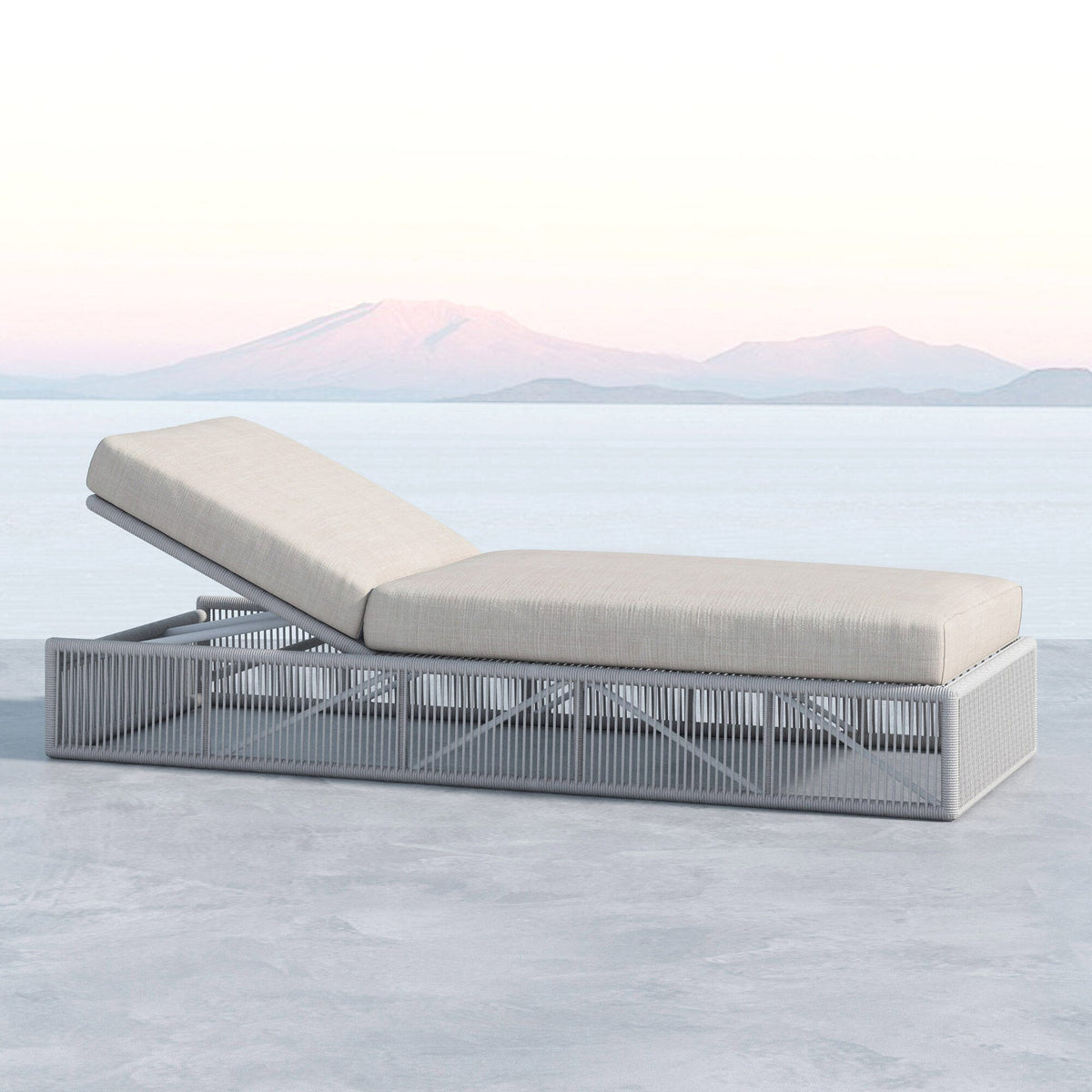 Sunset West Miami Adjustable Chaise in Echo Ash w/ Self Welt — View 3