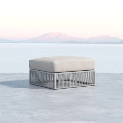 Sunset West Miami Ottoman in Echo Ash w/ Self Welt — View 3