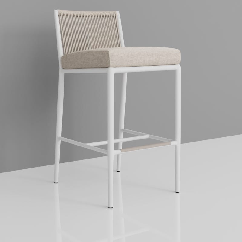 Sunset West Sabbia Barstool in Echo Ash, No Welt — View 3