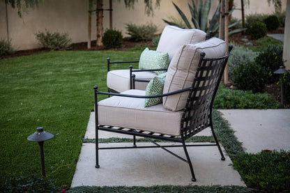 Sunset West Provence Club Chair in Canvas Flax w/ Self Welt — View 8