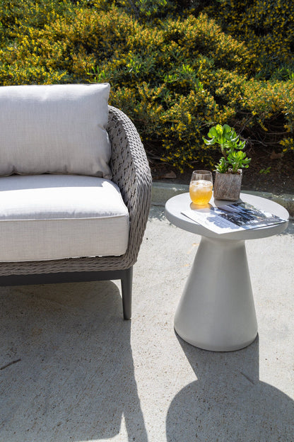 Sunset West Bazaar GRC Round End Table, Bone Finish — View 4