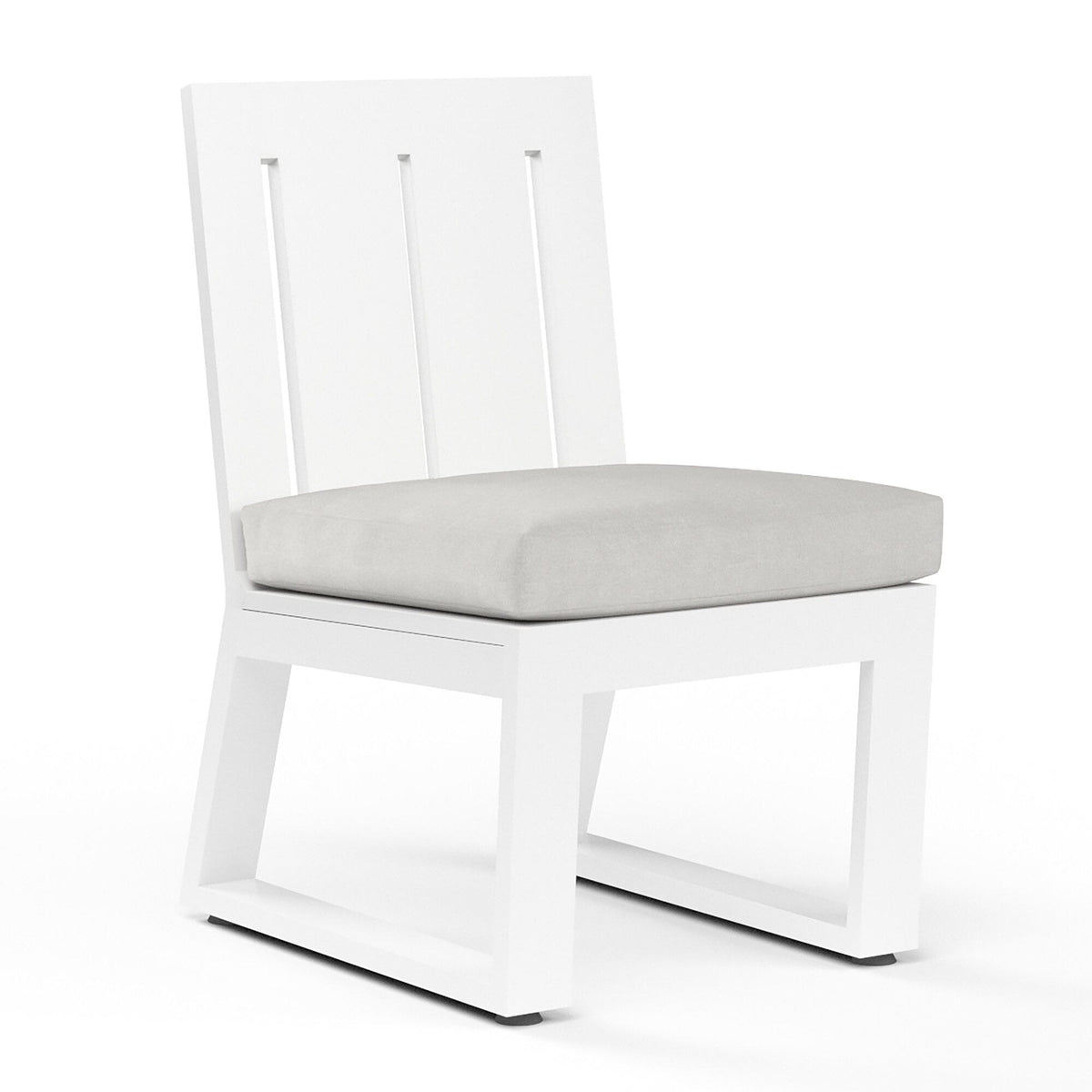 Sunset West Newport Armless Dining Chair in Cast Silver, No Welt — View 4