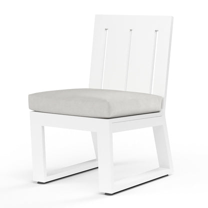 Sunset West Newport Armless Dining Chair in Cast Silver, No Welt — View 5