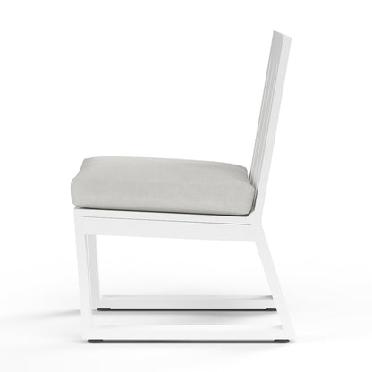 Sunset West Newport Armless Dining Chair in Cast Silver, No Welt — View 7